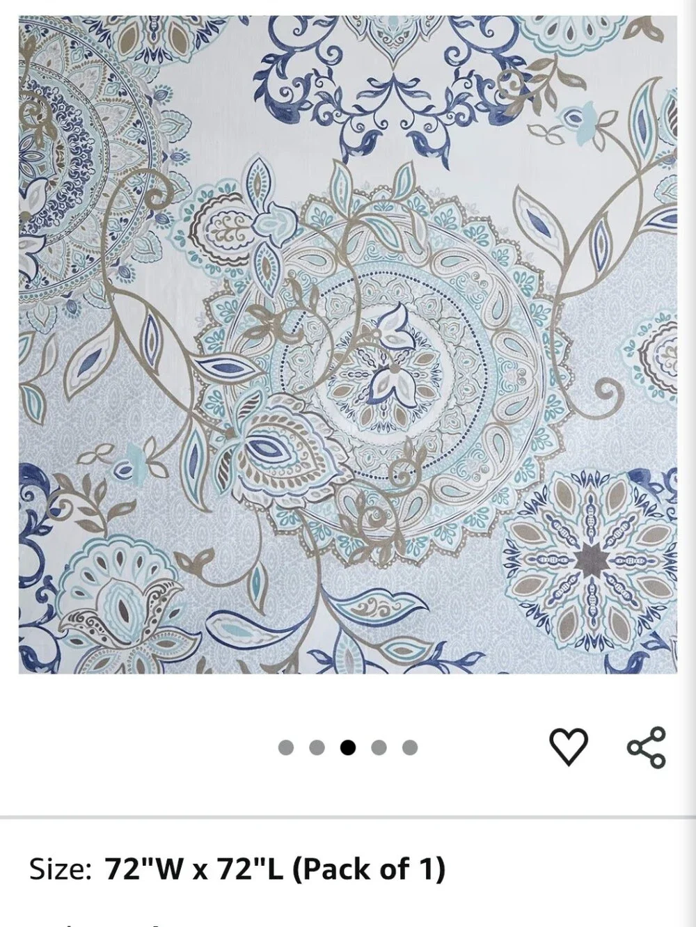 Floral Medallion Blue Shower Curtain - Home Bath